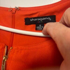 Sharagano orange dress